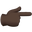 backhand index pointing right dark skin tone