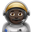 man astronaut dark skin tone