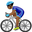 man biking medium-dark skin tone