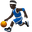 man bouncing ball dark skin tone