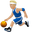 man bouncing ball medium-light skin tone