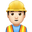 man construction worker light skin tone