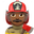 man firefighter medium-dark skin tone
