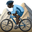 man mountain biking dark skin tone