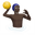 man playing water polo dark skin tone