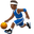 person bouncing ball medium-dark skin tone