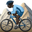 person mountain biking dark skin tone