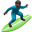 person surfing dark skin tone