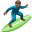 person surfing medium-dark skin tone