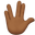 vulcan salute medium-dark skin tone