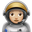woman astronaut medium-light skin tone