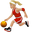 woman bouncing ball medium-light skin tone