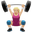 woman lifting weights medium-light skin tone