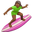 woman surfing medium-dark skin tone