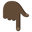 backhand index pointing down dark skin tone