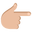 backhand index pointing right medium-light skin tone