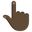 backhand index pointing up dark skin tone