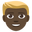 blond-haired man dark skin tone