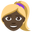 blond-haired woman dark skin tone
