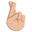 crossed fingers medium-light skin tone