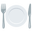 fork and knife with plate