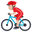 man biking medium-light skin tone