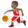 man bouncing ball medium-dark skin tone