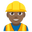 man construction worker medium-dark skin tone