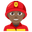 man firefighter medium-dark skin tone