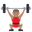 man lifting weights medium skin tone