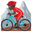 man mountain biking dark skin tone