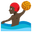 man playing water polo dark skin tone