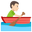 man rowing boat light skin tone