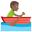 man rowing boat medium-dark skin tone