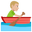 man rowing boat medium-light skin tone