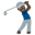 person golfing dark skin tone