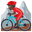 person mountain biking dark skin tone