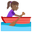 woman rowing boat medium-dark skin tone