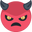 angry face with horns