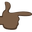 backhand index pointing right dark skin tone