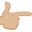 backhand index pointing right medium-light skin tone