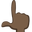 backhand index pointing up dark skin tone