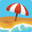 beach with umbrella