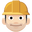 man construction worker light skin tone