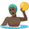 man playing water polo dark skin tone