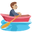 person rowing boat medium-light skin tone