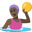 woman playing water polo dark skin tone