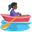 woman rowing boat dark skin tone