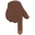 backhand index pointing down dark skin tone