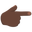 backhand index pointing right dark skin tone